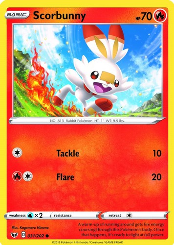 Scorbunny 031 202 common - scorbunny, 031/202